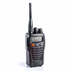 A modern, professional walkie-talkie with a sleek design, isolated on a white background,
