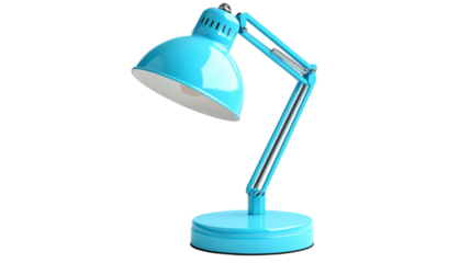 High-Definition Blue Desk Lamp isolated on transparent background