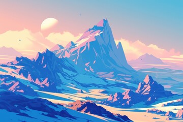 A Vibrant Sunset Over a Mountain Range