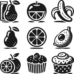 set of fruits icons
