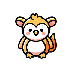 vector cute cartoon funny monkey.