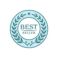 Best seller Decorated Seal Stamp Icon color Hand Drawn Label Design Vector Graphic Stock Illustration