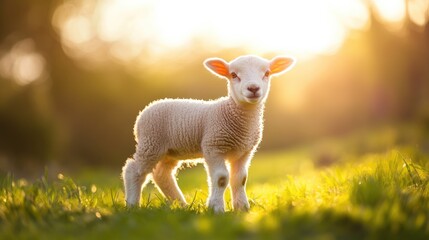 Fototapeta premium Lamb in Golden Sunset