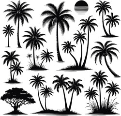 set of palm trees