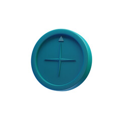 3D Compass icon on a transparent background minimalist design