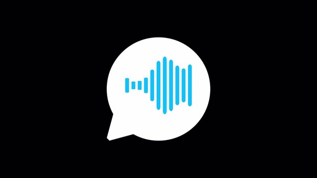    Line audio wave visualization voice record, sound wave animation , line digital minimalist voice on transparent background Audio Equalizer Background Animation. Overlay Video. 
