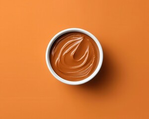 Minimalist logo concept with Mocha Mousse as the dominant color, sleek branding