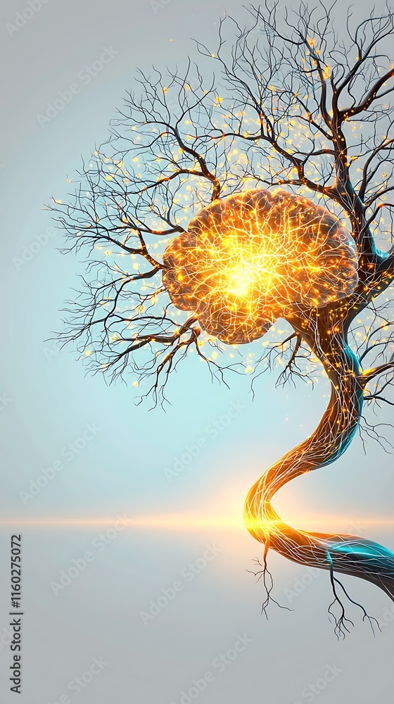 Poster energy monitoring double exposure, stunning artistic representation of a shimmering tree of life sym