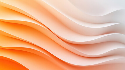 Orange and white wave-like abstract shapes, minimalist art