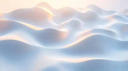 Abstract White and Blue Wave Landscape