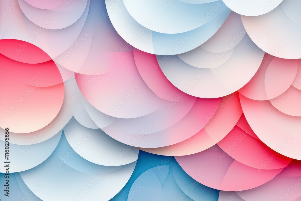 Poster abstract colorful background with layered circles in soft tones and gradients