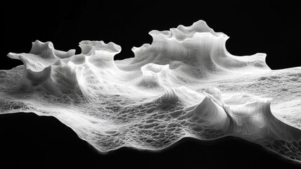 Abstract White Landscape Form Organic Texture