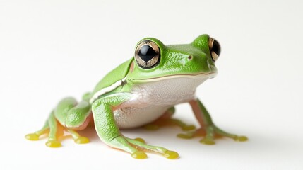 Obraz premium Close-Up Portrait of a Green Tree Frog