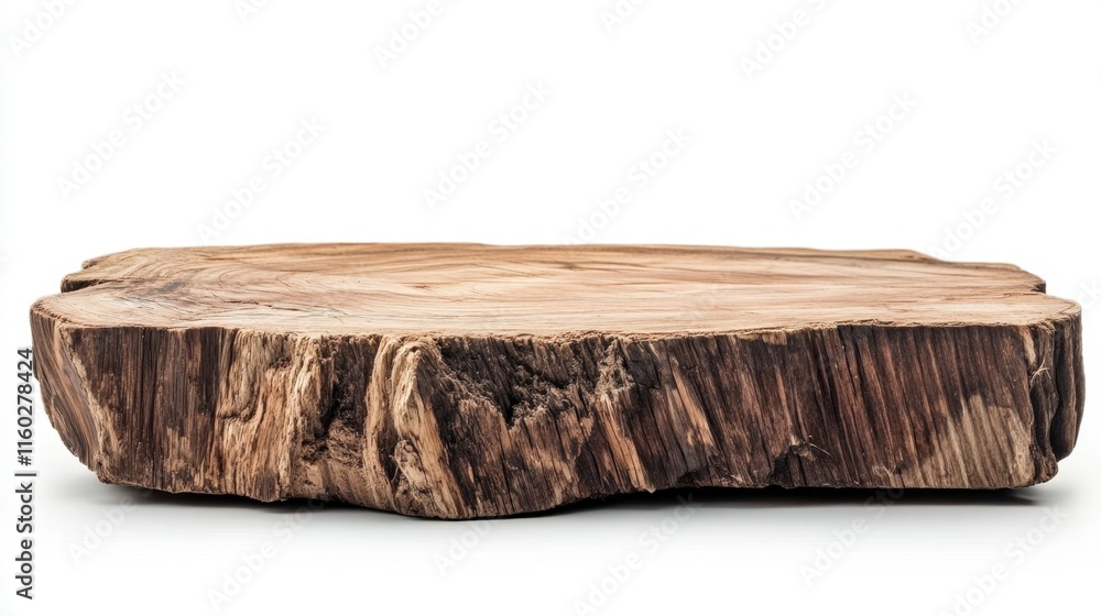 Poster a rustic wooden slab with unique grain patterns and a natural finish, perfect for decorative or func