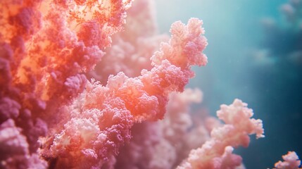 Close-up of vibrant pink coral underwater.