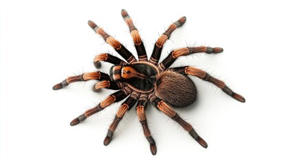 Closeup of a Tarantula on a White Background