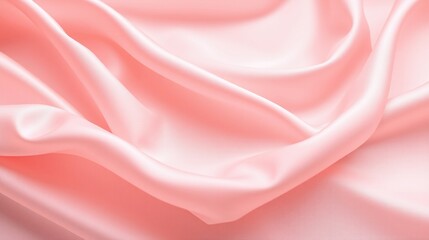 Obraz premium Elegant Soft Pink Satin Fabric with Gentle Drapes and Smooth Texture
