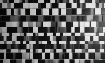 Fototapeta premium Mosaic of black and white squares and circles, art deco, vintage, ornate, retro