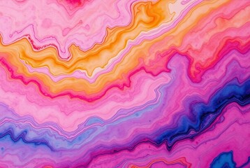 Fototapeta premium Colorful Abstract Fluid Art with Vibrant Pink, Orange, and Blue Waves