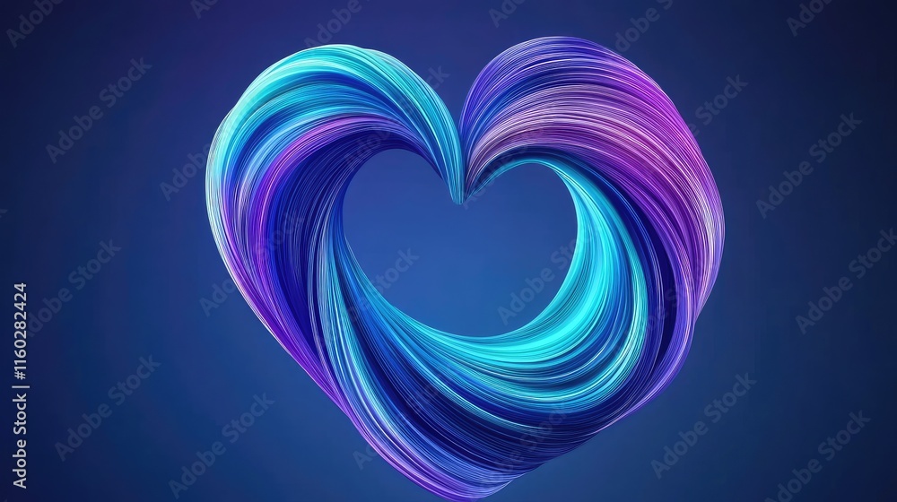 Poster creating heart-shaped digital art modern studio graphic design abstract environment artistic perspec