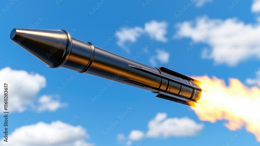 Poster rocket launching into sky aerospace testing facility technology image open air dynamic view innovati
