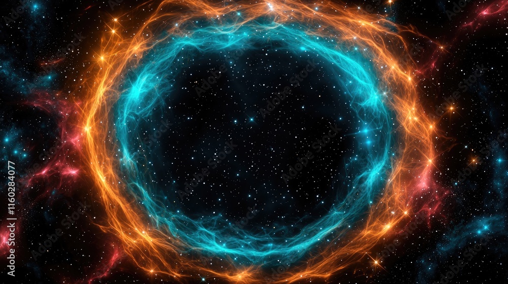 Poster celestial event cosmic explosion in deep space digital art stunning visuals abstract universe