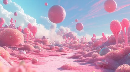 Fototapeta premium From Pink Skies to Pink Dreams: Discover the Magic of a Pink World