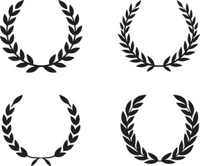 Circular laurel foliate vector icon