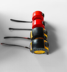 Measuring Steel Tapes on isolated on white background