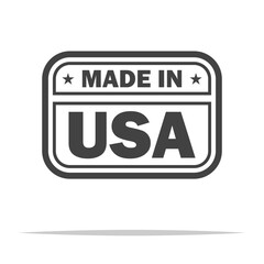 Made in usa label outline icon transparent vector isolated