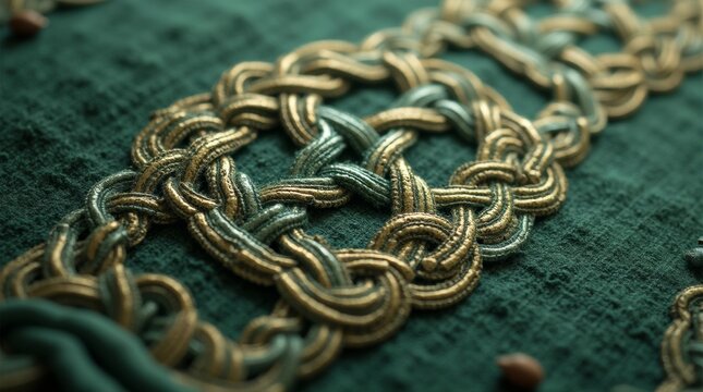 Celtic patterns woven into a fabric