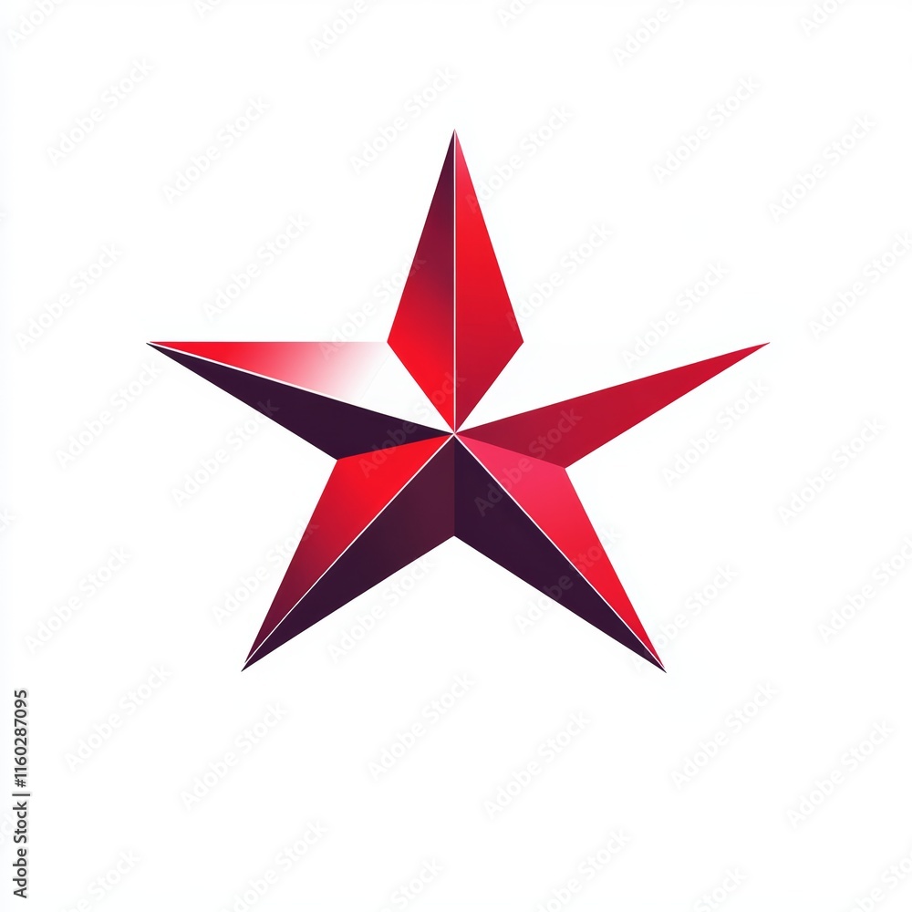 Canvas Prints 3d red star symbol. generative ai technology.