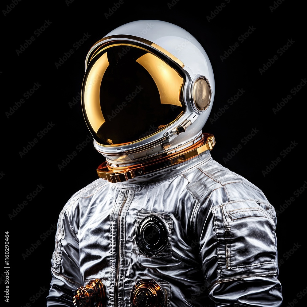 Poster astronaut in space suit futuristic environment high-resolution portrait outer space close-up explora