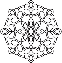 mandala for Henna, Mehndi, tattoos, decorative ornaments in ethnic oriental style, coloring book pages