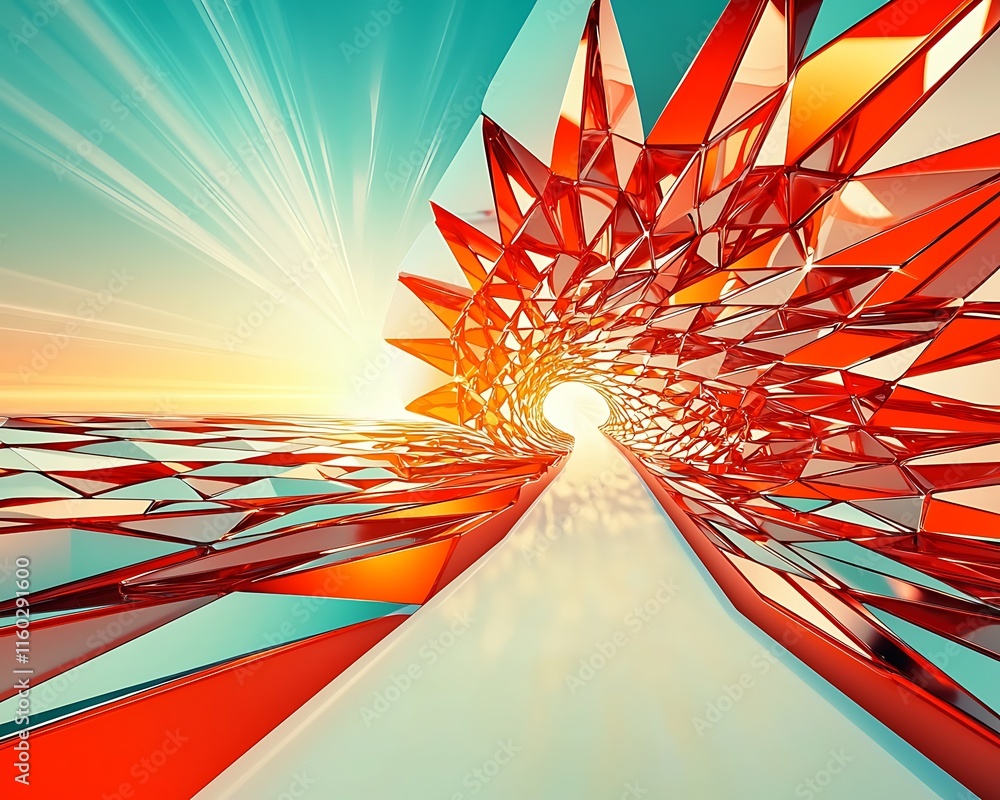 Poster energy monitoring double exposure, dynamic abstract design featuring double exposure and neon refrac