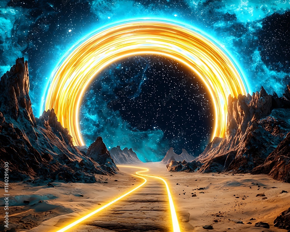 Poster energy monitoring double exposure, mesmerizing double exposure design of pulsating light creating a 