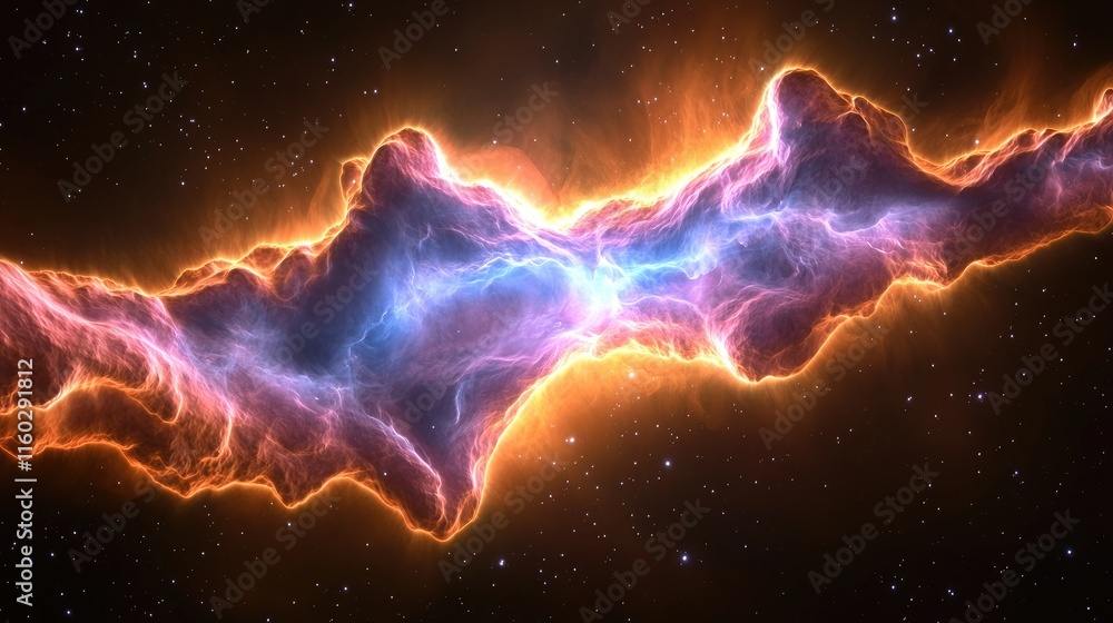 Poster cosmic explosion of light and color deep space digital art interstellar environment vast viewpoint c