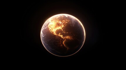 Fototapeta premium Earth's fiery transformation a stunning view of the planet from space cosmic environment dramatic lighting