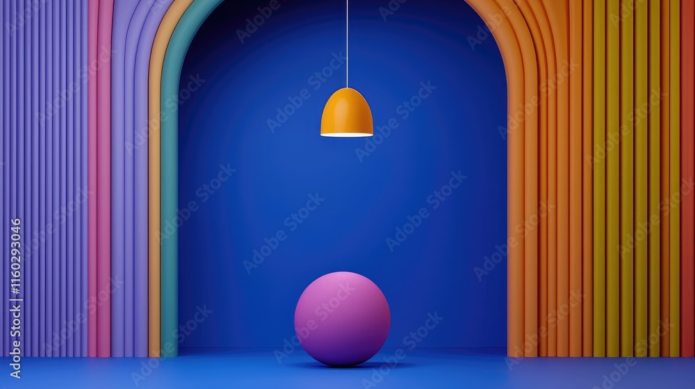 Aufkleber modern design display colorful studio 3d art minimalist environment front view creative concept for 