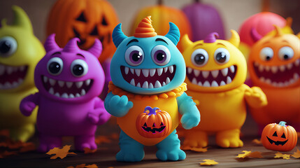 Fototapeta premium Cute cartoon monster toy 