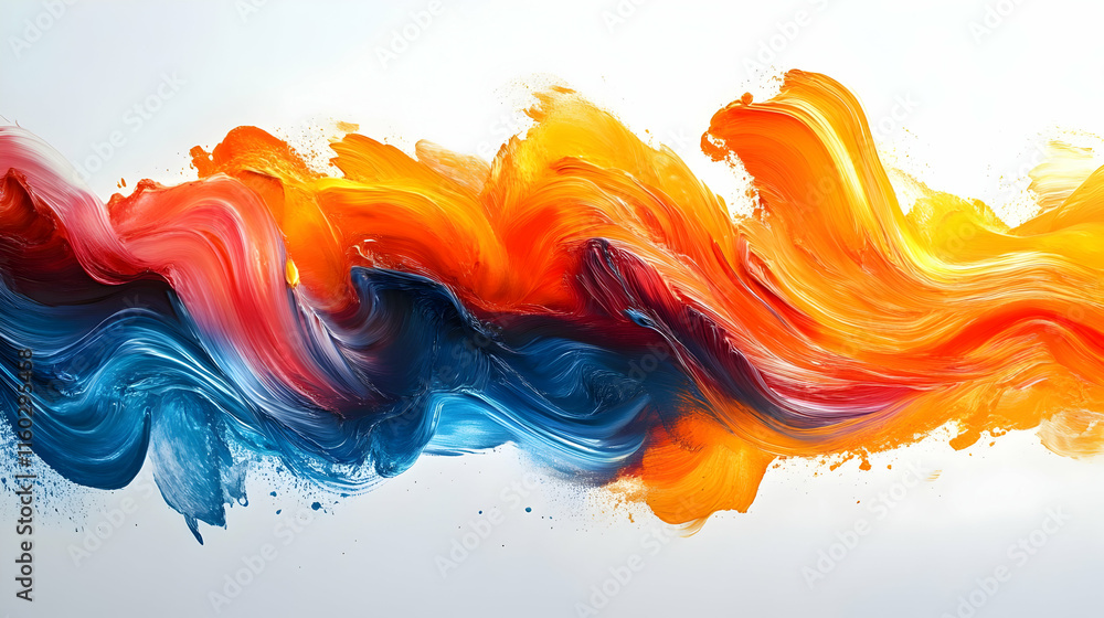 Poster a vibrant swirl of colors blending together, creating an abstract artistic expression.