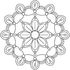 mandala for Henna, Mehndi, tattoos, decorative ornaments in ethnic oriental style, coloring book pages