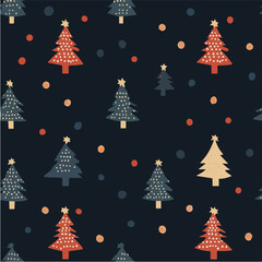 Illustration of seamless pattern with abstact christmastree for newyear celebration