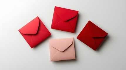 Colorful Envelopes on White Background