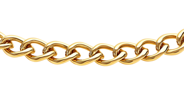 Gold Chain Links Luxury Jewelry, Shiny Metal, Elegant Design, CloseUp View