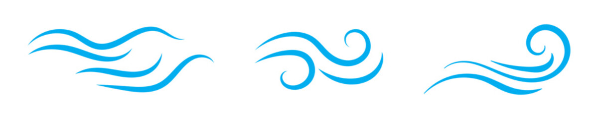 Doodle wind line sketch set. Hand drawn doodle wind motion, air blow, swirl elements. Sketch drawn air blow motion, smoke flow art, abstract line. Isolated on white background . vector illustration.