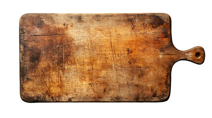 Rustic Wooden Cutting Board, Aged Texture, Kitchen Utensil, Vintage Design, Brown Tones, Weathered S