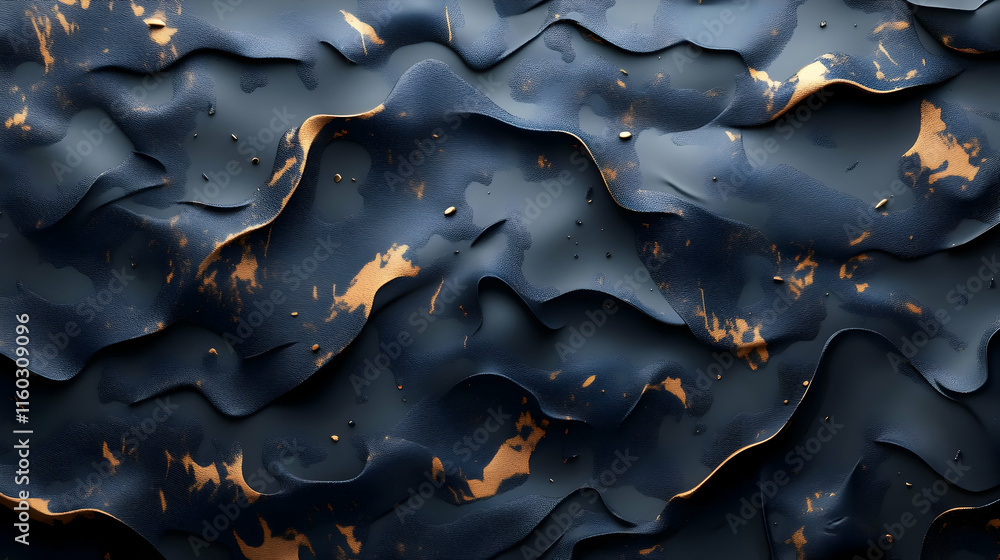 Poster Abstract textured surface with dark and metallic tones, creating a dynamic visual effect.