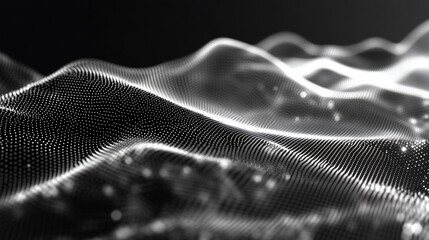 Abstract grayscale wave of particles. (1)