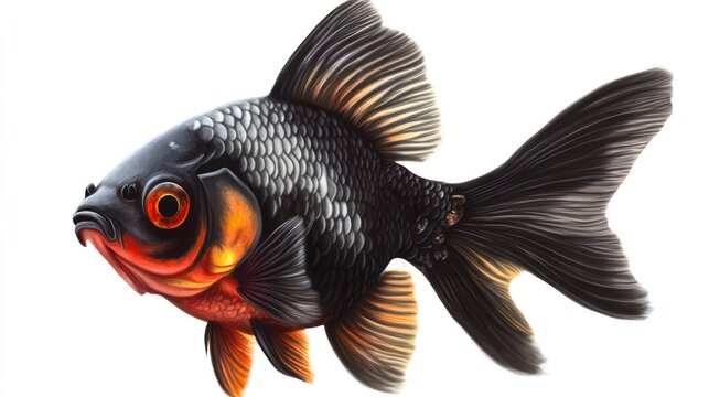 Stunning Black Moor Goldfish: A Captivating Aquatic Portrait